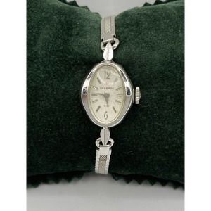 Vintage Helbros Ladies Silver Tone 10K RGP Bezel Wind Up Watch